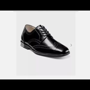 Florsheim kids black Reveal Jr wingtip oxfords